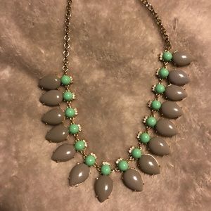 JCrew gray and mint necklace